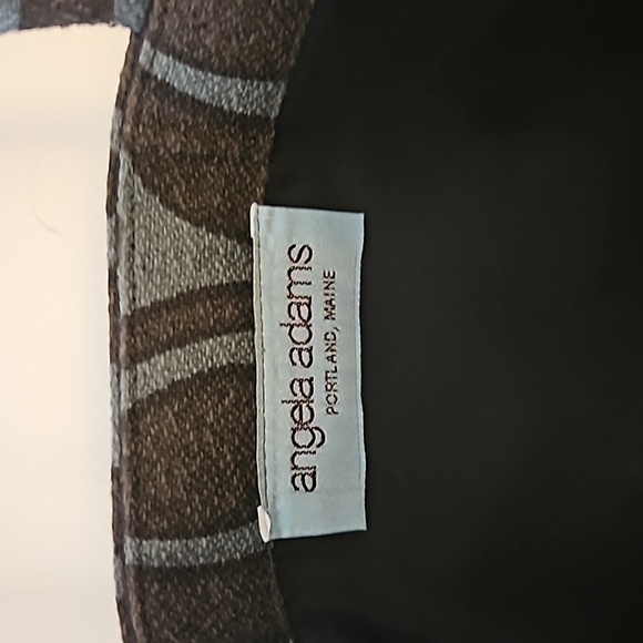 VTG ANGELA ADAMS Designer Cloth Mod Kiss Closure Double Handle Carpet Bag - Picture 5 of 5